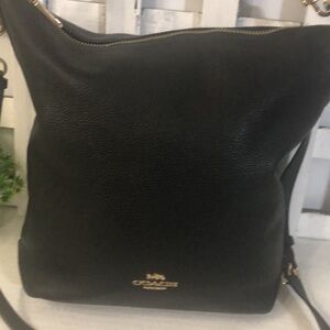 Coach #F31507Abbey Duffle Pebble Leather Black Shoulder/Crossbody Bag